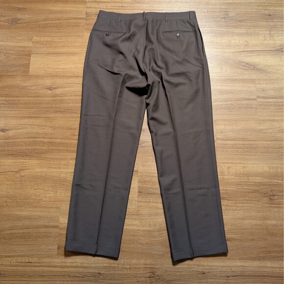 VTG Polo Ralph Lauren Virgin Wool Pants Mens 36x30 Made in Italy Pleated Cuffed - Picture 7 of 12